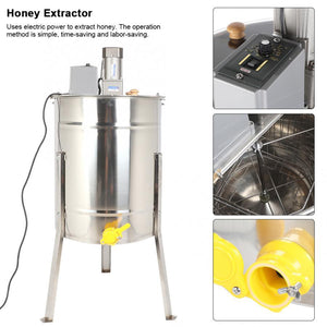 Stainless Steel 3 Frame Bracket Electric Honey Extractor Separator CE Certified Bee Keeping Tool