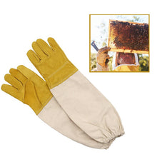 Load image into Gallery viewer, Beekeeping gloves Protective Sleeves breathable yellow mesh white sheepskin and cloth for Apiculture gloves beekeeping gloves
