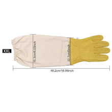 Load image into Gallery viewer, Beekeeping gloves Protective Sleeves breathable yellow mesh white sheepskin and cloth for Apiculture gloves beekeeping gloves
