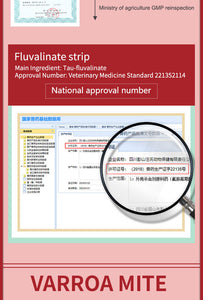 Wangshi Manufacturer 10 Strips per Bag MANJING Fluvalinate Strip Killing Bee Varroa Mites for Beekeepers