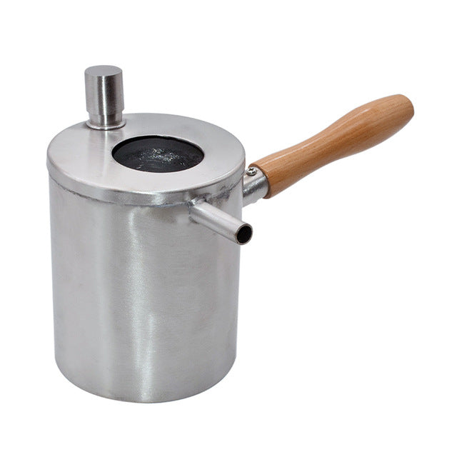 200ML Stainless Steel Wax Cooking Pot Wax Model Pot Wax Pot Wooden Handle Bee Keeping Tool