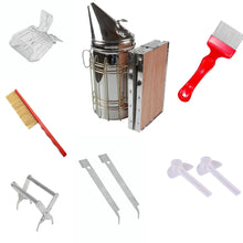Load image into Gallery viewer, Bee with Wholesale Beekeeping Tools, Bee Smoker, Uncapping Scraper, Honey Fork, Water Feeder, Bee Brush Set
